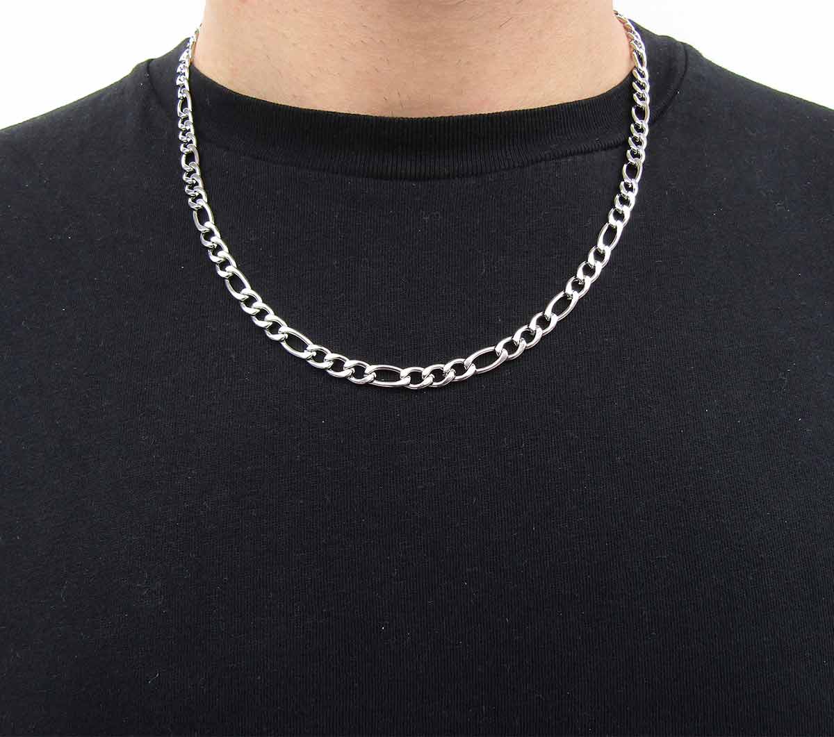 Figaro Chain Silver 6MM Αλυσίδα λαιμού από ανοξείδωτο ατσάλι 316L